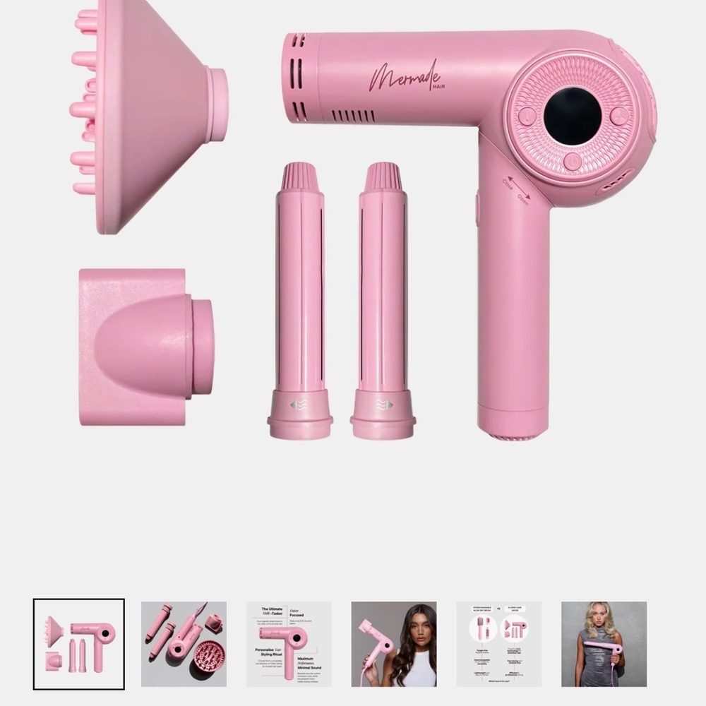 Pink Hair Dryer Set by Mermaid Hair